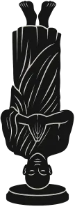 Black monk with shaved head, bearish black mirubozu
