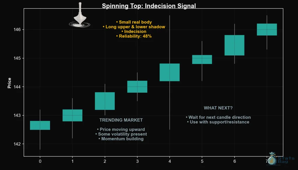 Spinning Top Candlestick Pattern (Indecision)
